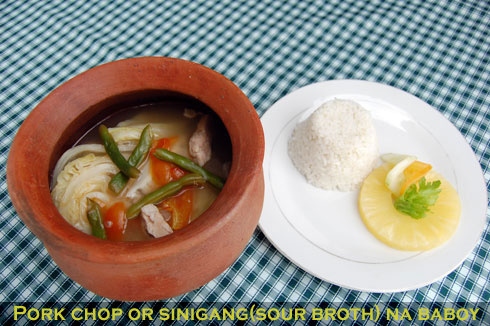 Pork chop or sinigang (sour broth) na baboy